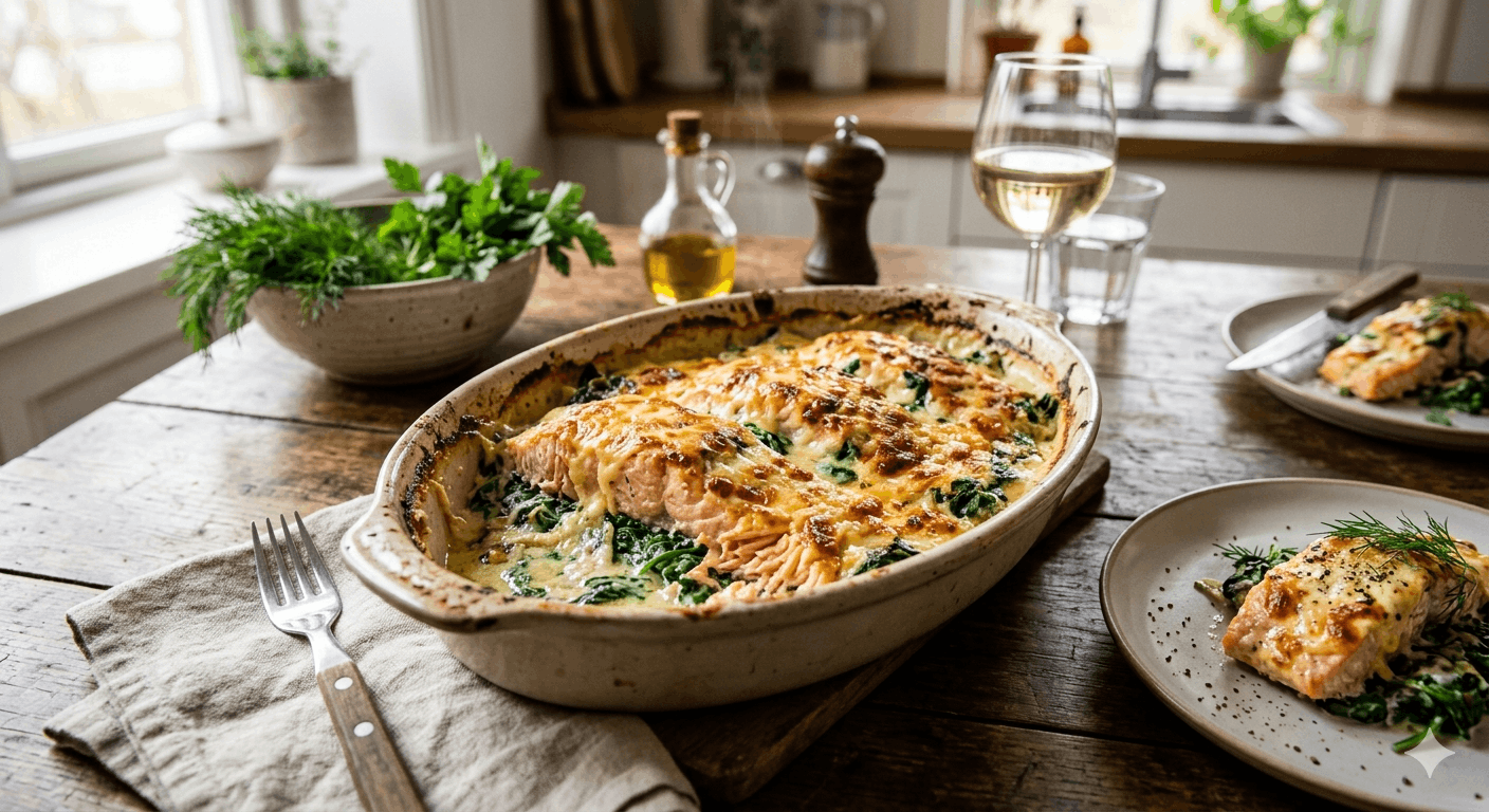 Rezept Lachs mit Spinat und Käse überbacken (2026)